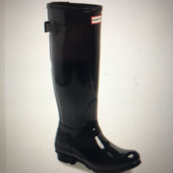 NWT Women's Tall Gloss Rainboots, Black size 6 - Picture 5 of 6